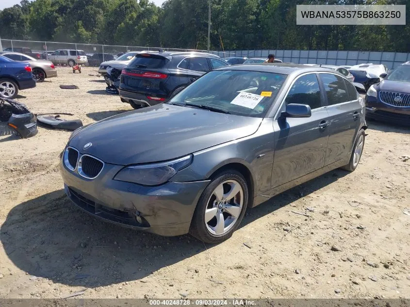 2005 BMW 525I VIN: WBANA53575B863250 Lot: 40248728