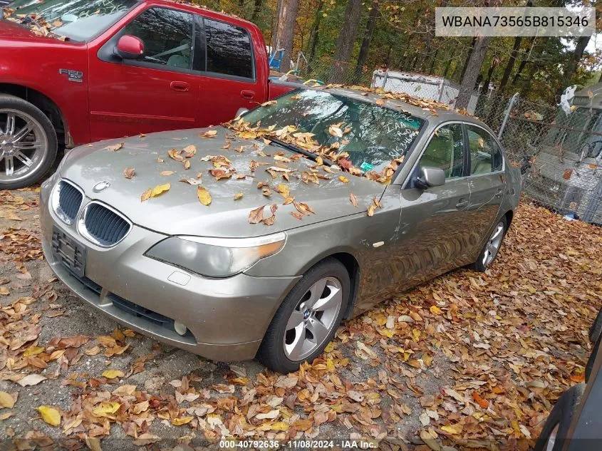 2005 BMW 530I VIN: WBANA73565B815346 Lot: 40792636