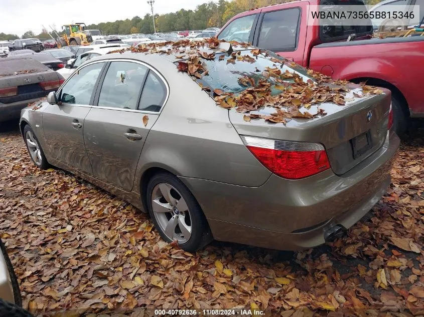 2005 BMW 530I VIN: WBANA73565B815346 Lot: 40792636