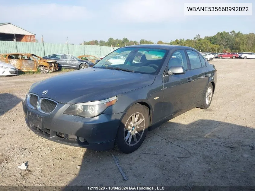 2006 BMW 525 I VIN: WBANE53566B992022 Lot: 12119320