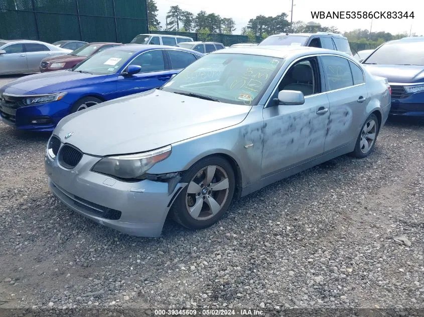 2006 BMW 525I VIN: WBANE53586CK83344 Lot: 39345609