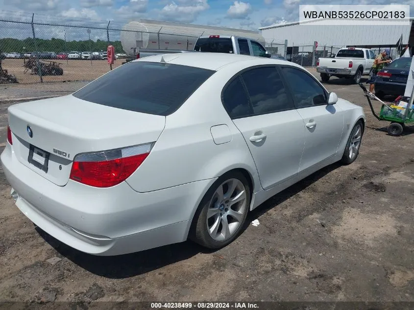 2006 BMW 550I VIN: WBANB53526CP02183 Lot: 40238499