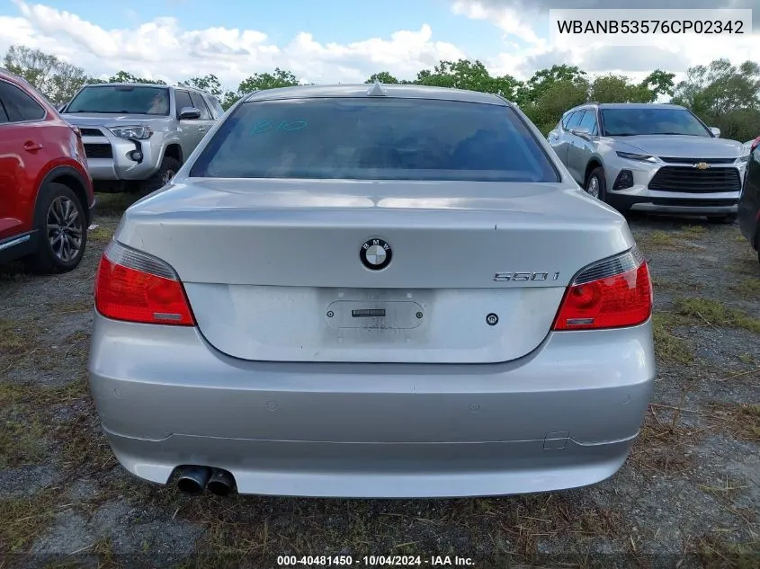 2006 BMW 550 I VIN: WBANB53576CP02342 Lot: 40481450