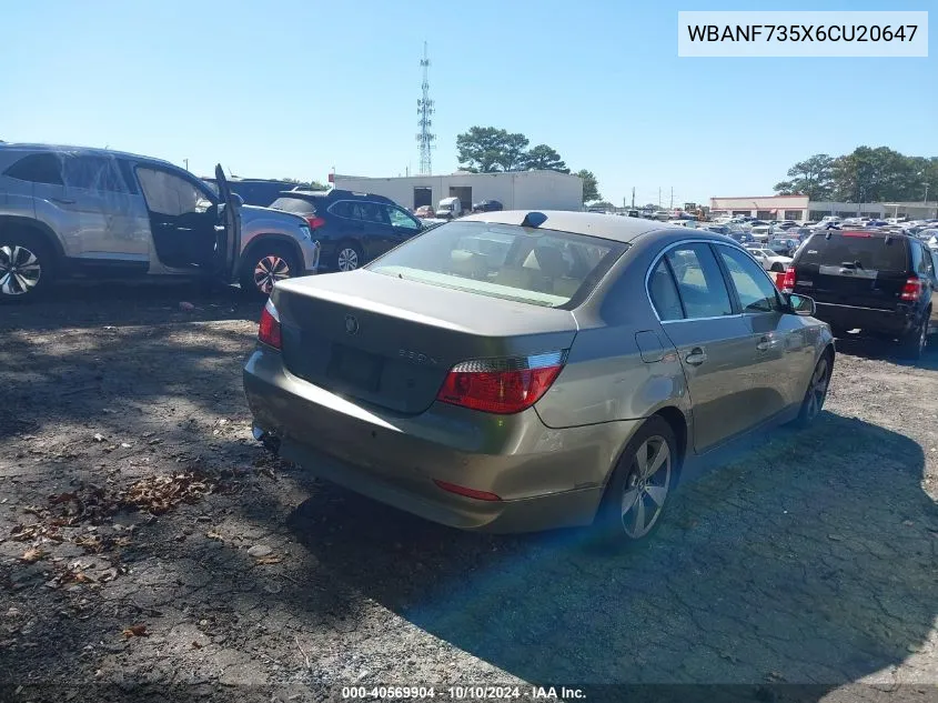 2006 BMW 530Xi VIN: WBANF735X6CU20647 Lot: 40569904