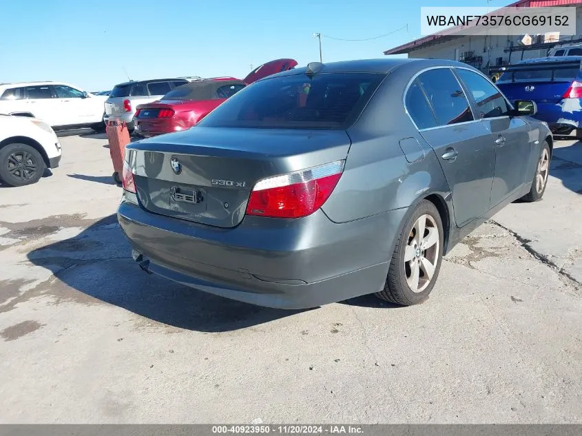 2006 BMW 530Xi VIN: WBANF73576CG69152 Lot: 40923950