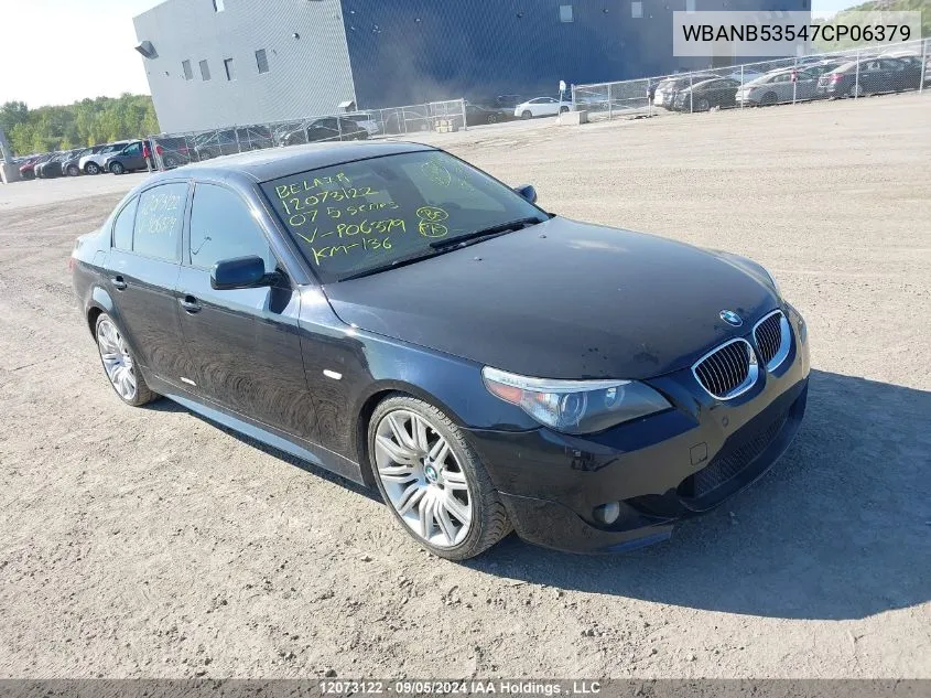 2007 BMW 5 Series VIN: WBANB53547CP06379 Lot: 12073122