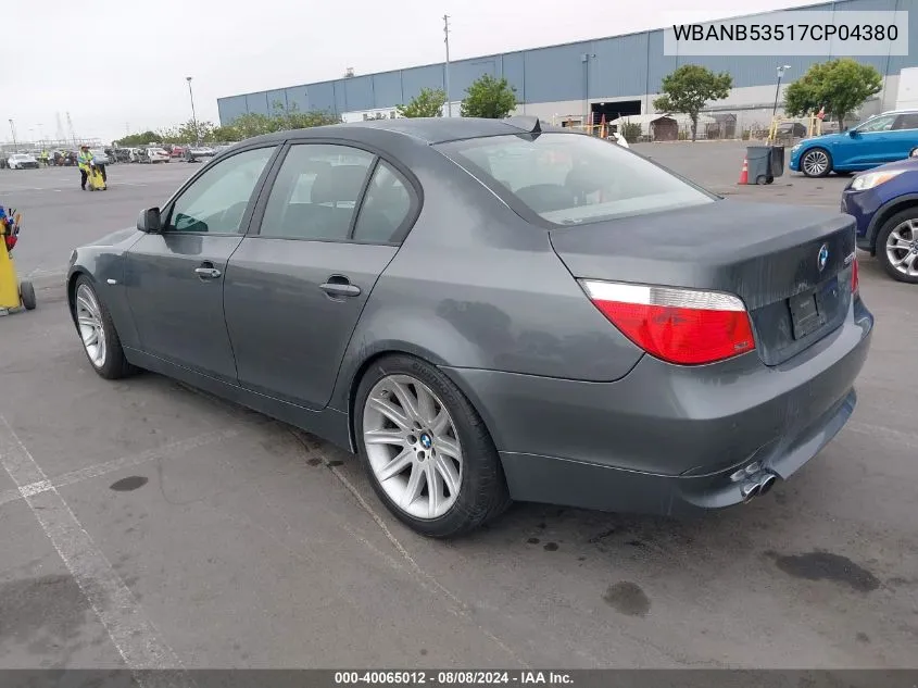 2007 BMW 550I VIN: WBANB53517CP04380 Lot: 40065012