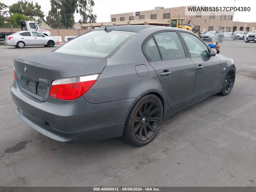 WBANB53517CP04380 2007 BMW 550I