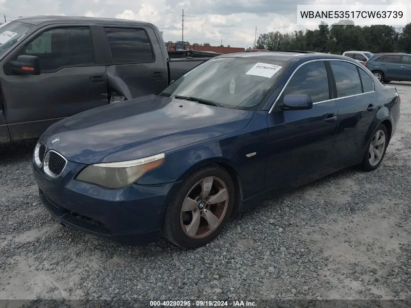 2007 BMW 525I VIN: WBANE53517CW63739 Lot: 40280295