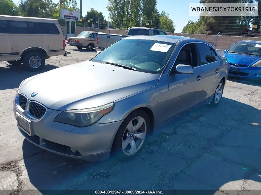 2007 BMW 525I VIN: WBANE535X7CK91916 Lot: 40312947