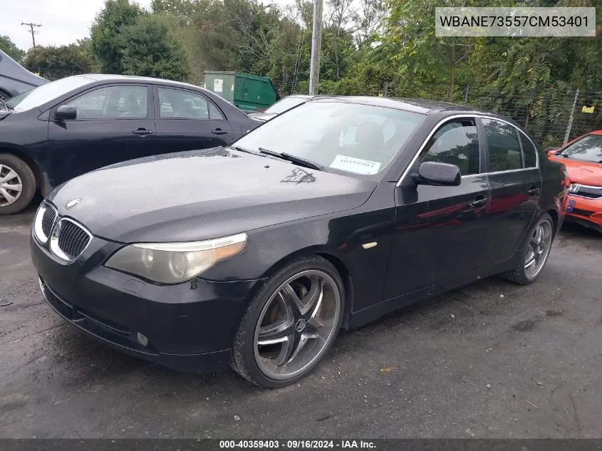 2007 BMW 530I VIN: WBANE73557CM53401 Lot: 40359403