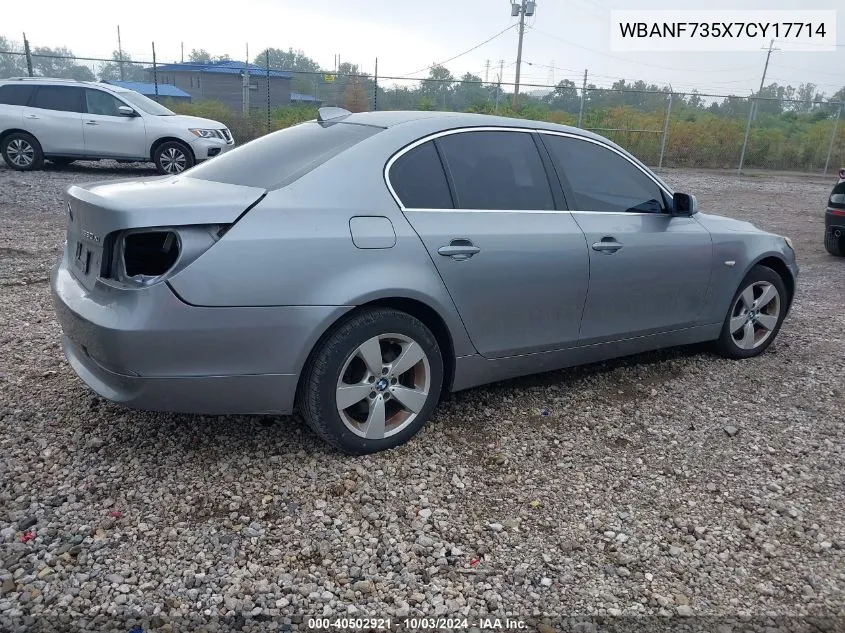 2007 BMW 530Xi VIN: WBANF735X7CY17714 Lot: 40502921