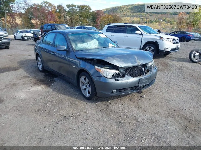 2007 BMW 525Xi VIN: WBANF33567CW70428 Lot: 40594630