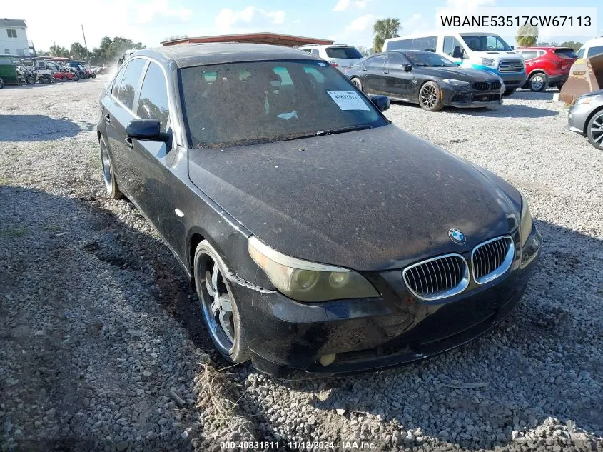 2007 BMW 525I VIN: WBANE53517CW67113 Lot: 40831811