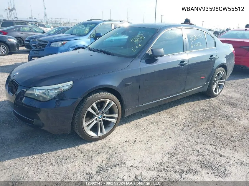 WBANV93598CW55512 2008 BMW 5 Series