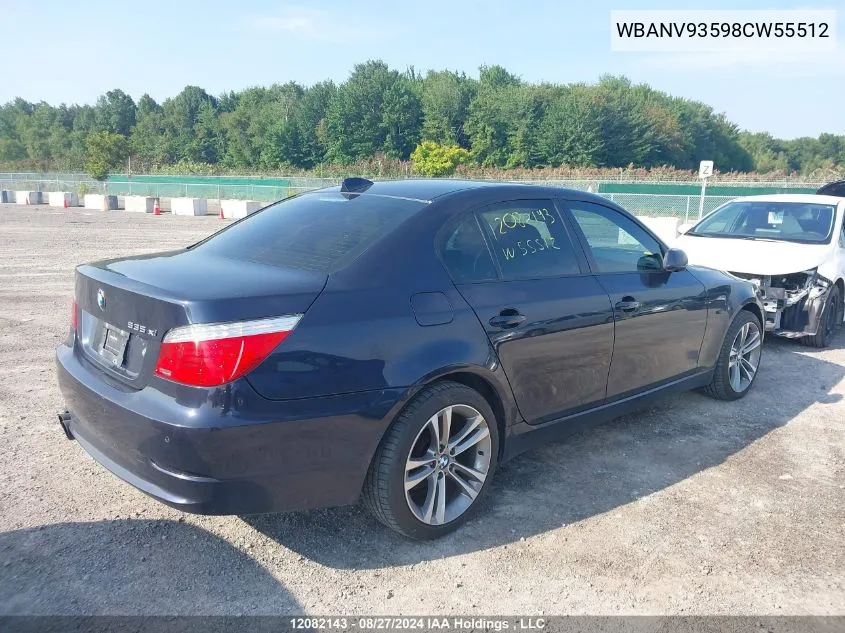 WBANV93598CW55512 2008 BMW 5 Series