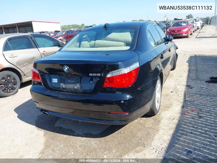 WBANU53538C111132 2008 BMW 528 I