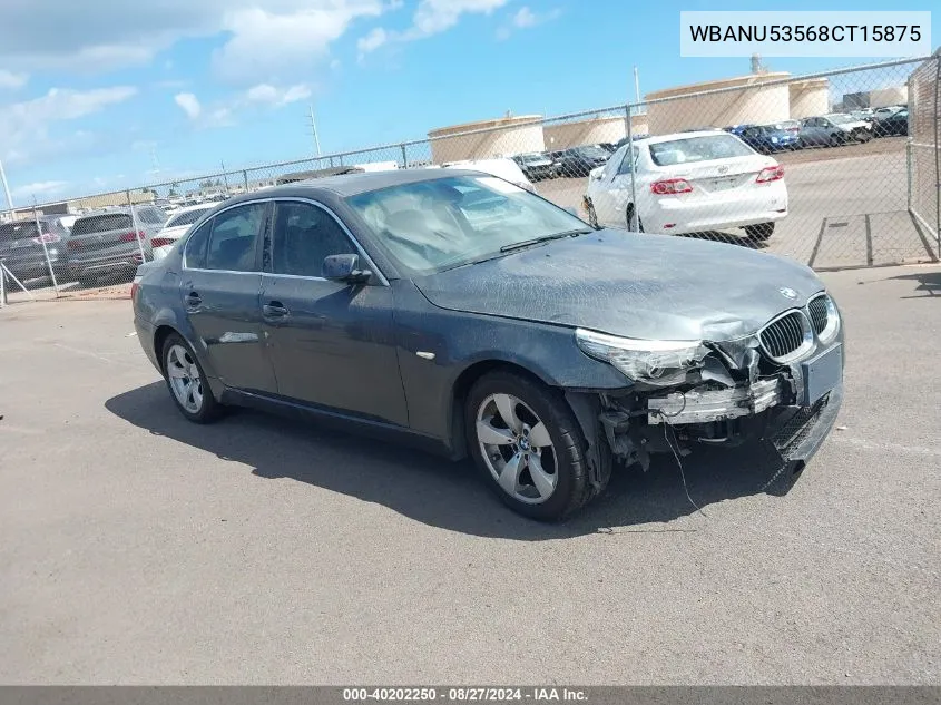 2008 BMW 528I VIN: WBANU53568CT15875 Lot: 40202250