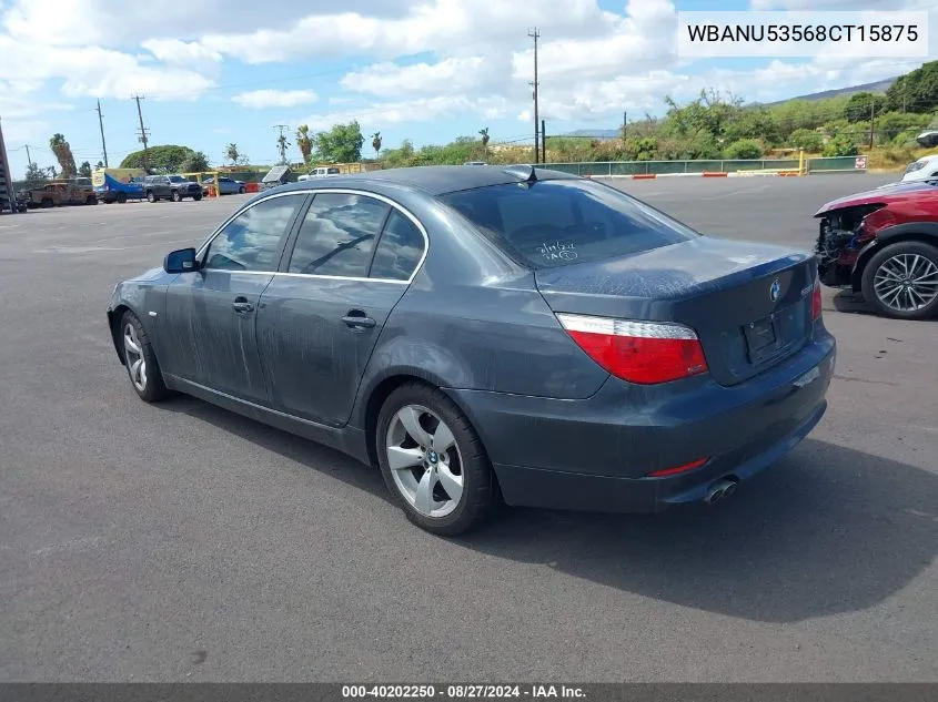 2008 BMW 528I VIN: WBANU53568CT15875 Lot: 40202250