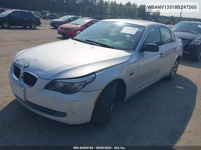 2008 BMW 528Xi VIN: WBANV13518BZ47260 Lot: 40284184