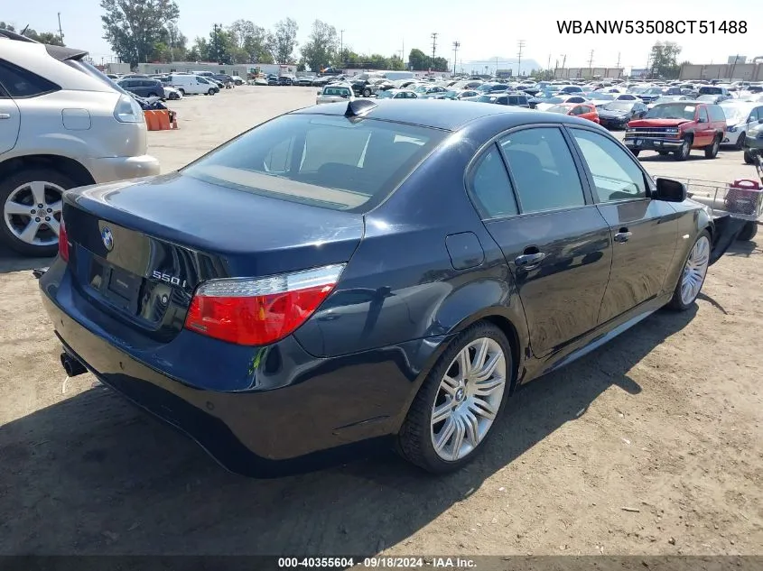 WBANW53508CT51488 2008 BMW 550I