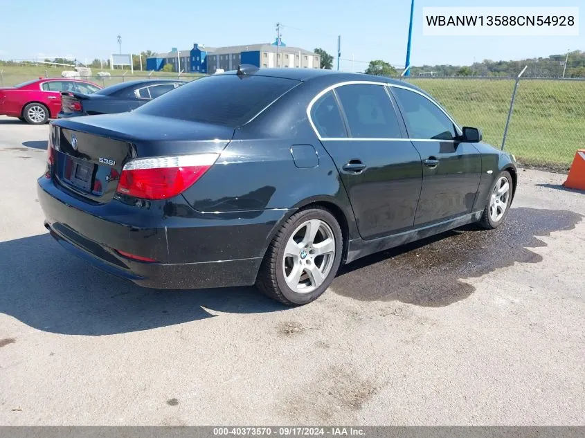 2008 BMW 535I VIN: WBANW13588CN54928 Lot: 40373570