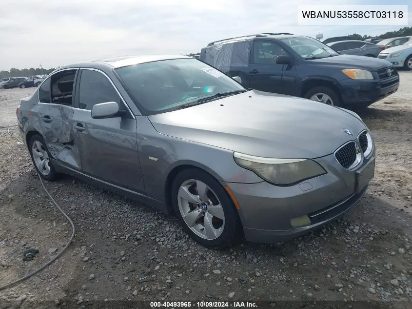 WBANU53558CT03118 2008 BMW 528I