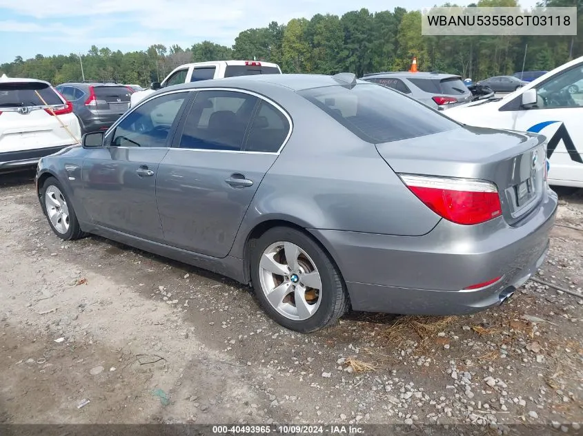 WBANU53558CT03118 2008 BMW 528I