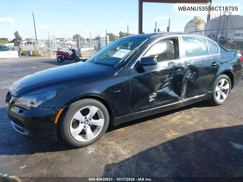 WBANU53558CT18735 2008 BMW 528I