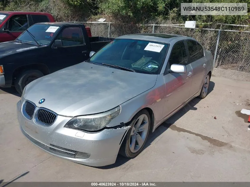 2008 BMW 528I VIN: WBANU53548C110989 Lot: 40623924