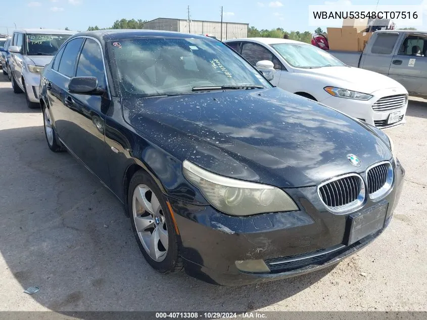 2008 BMW 528I VIN: WBANU53548CT07516 Lot: 40713308