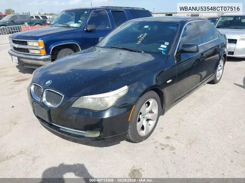 2008 BMW 528I VIN: WBANU53548CT07516 Lot: 40713308