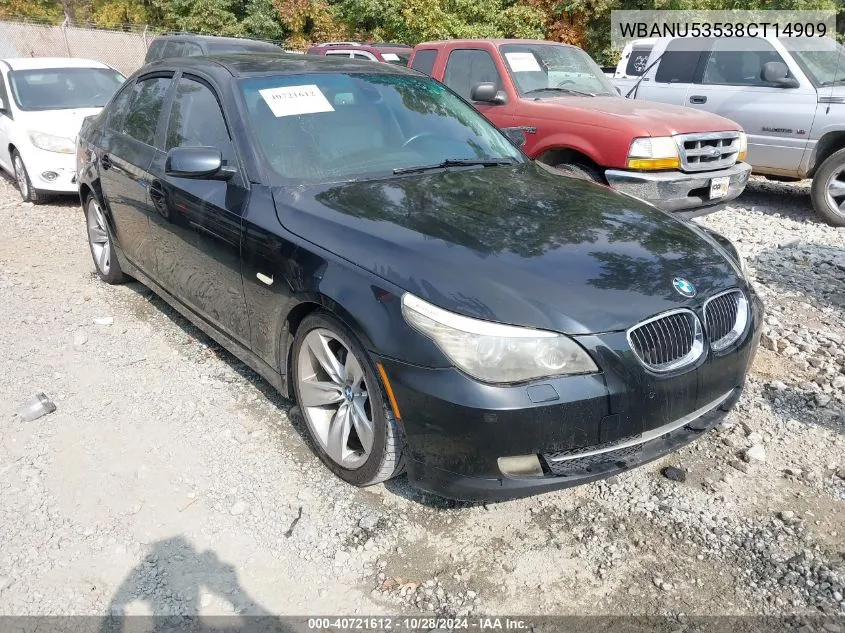 2008 BMW 528I VIN: WBANU53538CT14909 Lot: 40721612