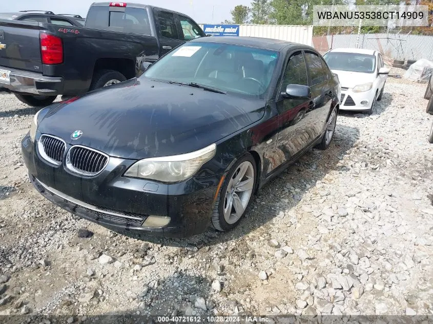 2008 BMW 528I VIN: WBANU53538CT14909 Lot: 40721612