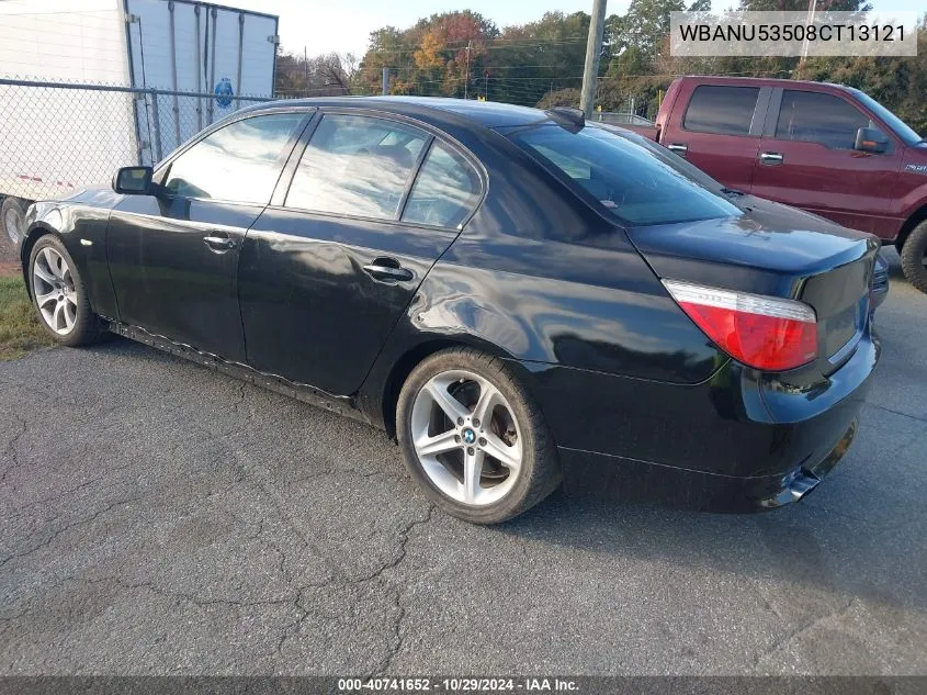 2008 BMW 528I VIN: WBANU53508CT13121 Lot: 40741652