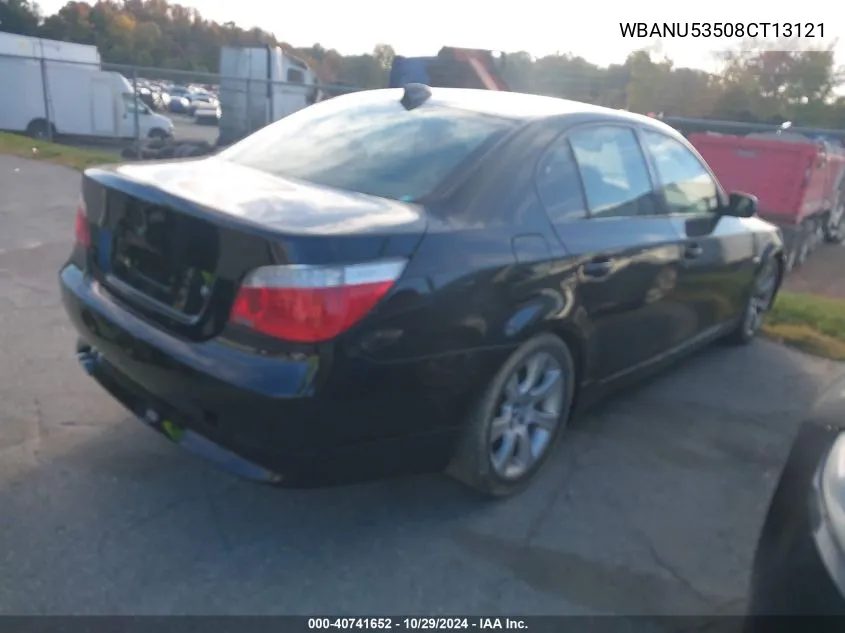 2008 BMW 528I VIN: WBANU53508CT13121 Lot: 40741652