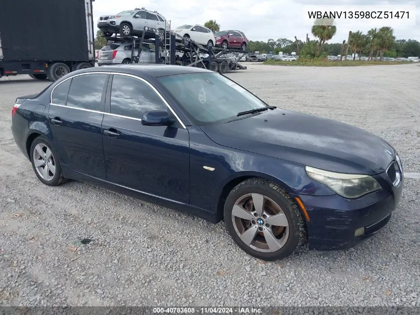 2008 BMW 528Xi VIN: WBANV13598CZ51471 Lot: 40783608