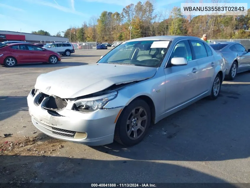 2008 BMW 528I VIN: WBANU535583T02843 Lot: 40841888