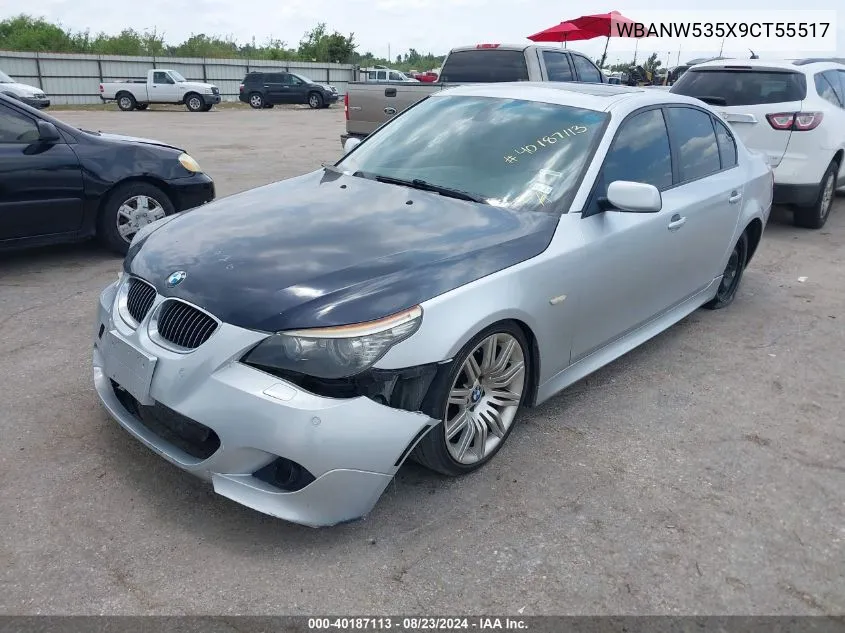 2009 BMW 550I VIN: WBANW535X9CT55517 Lot: 40187113