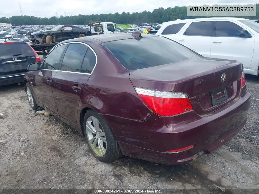 2010 BMW 528I xDrive VIN: WBANV1C55AC389753 Lot: 39824261