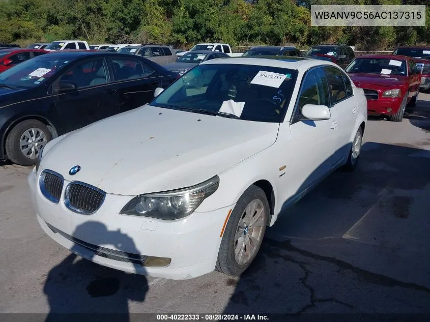 2010 BMW 535I xDrive VIN: WBANV9C56AC137315 Lot: 40222333