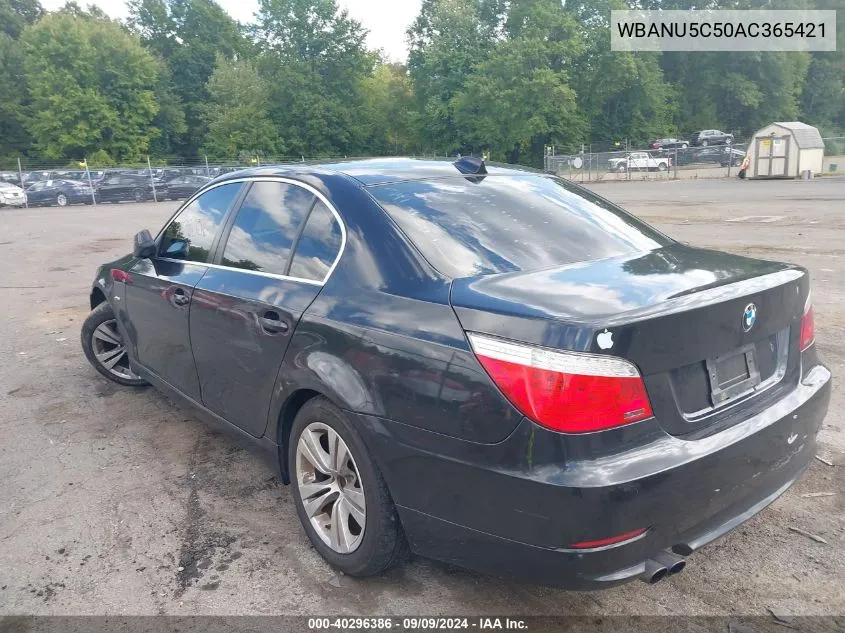 2010 BMW 528I VIN: WBANU5C50AC365421 Lot: 40296386