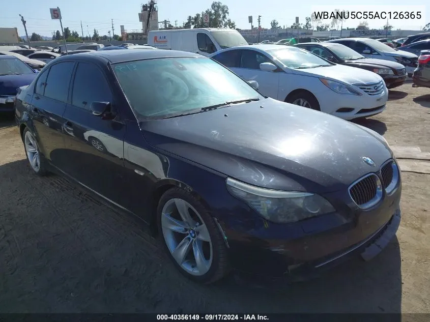 2010 BMW 528I VIN: WBANU5C55AC126365 Lot: 40356149