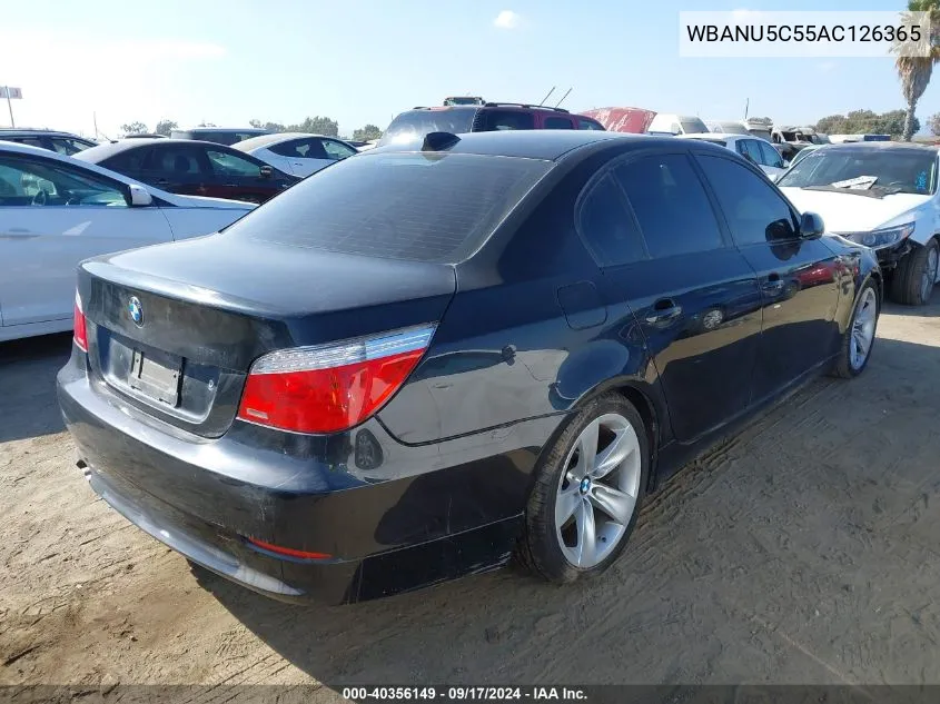 2010 BMW 528I VIN: WBANU5C55AC126365 Lot: 40356149