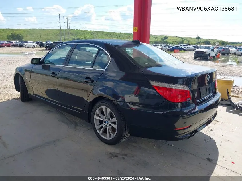 2010 BMW 535I xDrive VIN: WBANV9C5XAC138581 Lot: 40403301