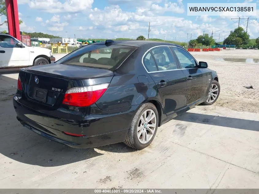 2010 BMW 535I xDrive VIN: WBANV9C5XAC138581 Lot: 40403301