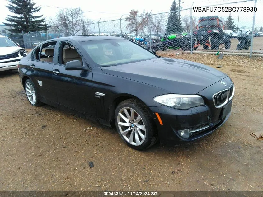 2011 BMW 535 Xi VIN: WBAFU7C52BC778930 Lot: 30043357