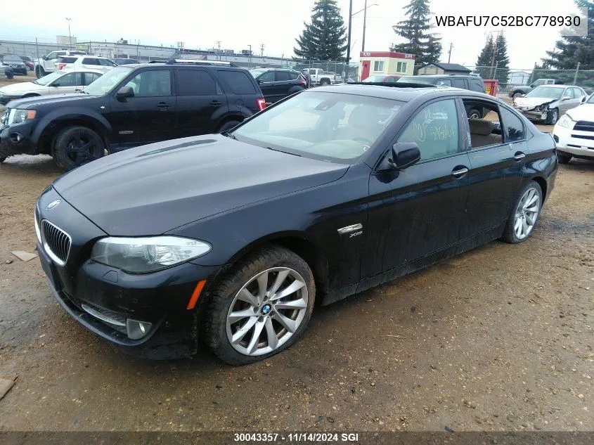 2011 BMW 535 Xi VIN: WBAFU7C52BC778930 Lot: 30043357