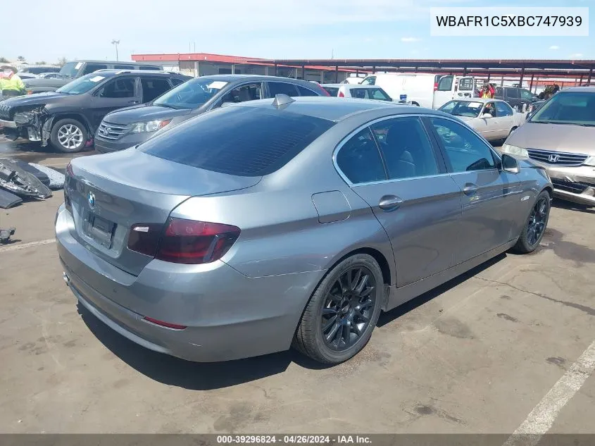 2011 BMW 528I VIN: WBAFR1C5XBC747939 Lot: 39296824