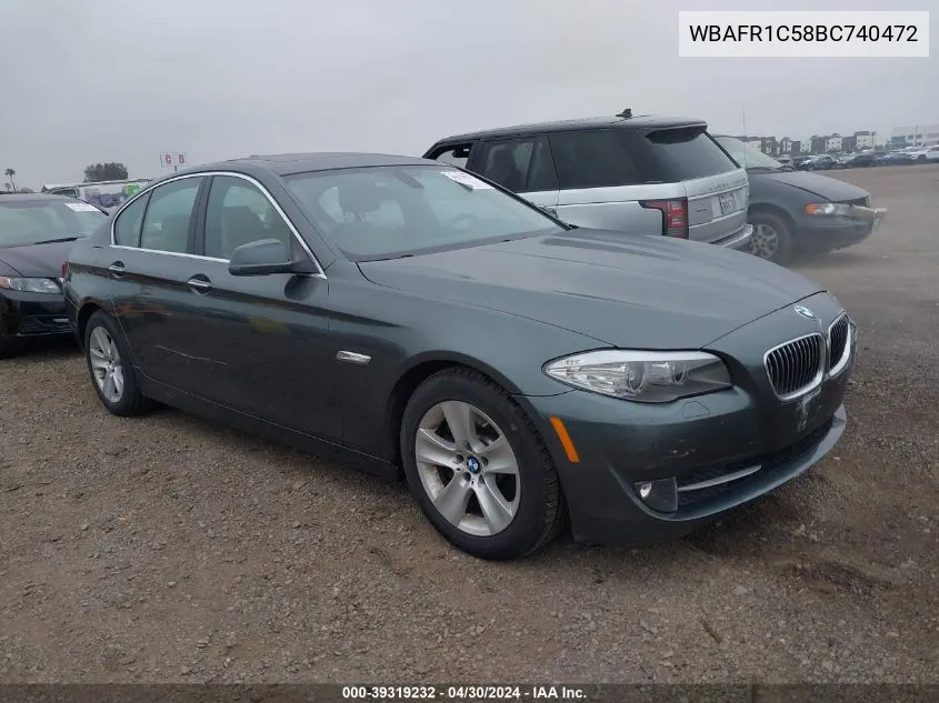 2011 BMW 528I VIN: WBAFR1C58BC740472 Lot: 39319232